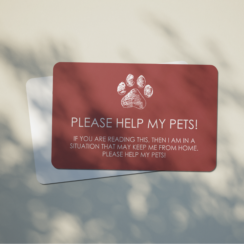 Emergency Pet Card & Key Tag