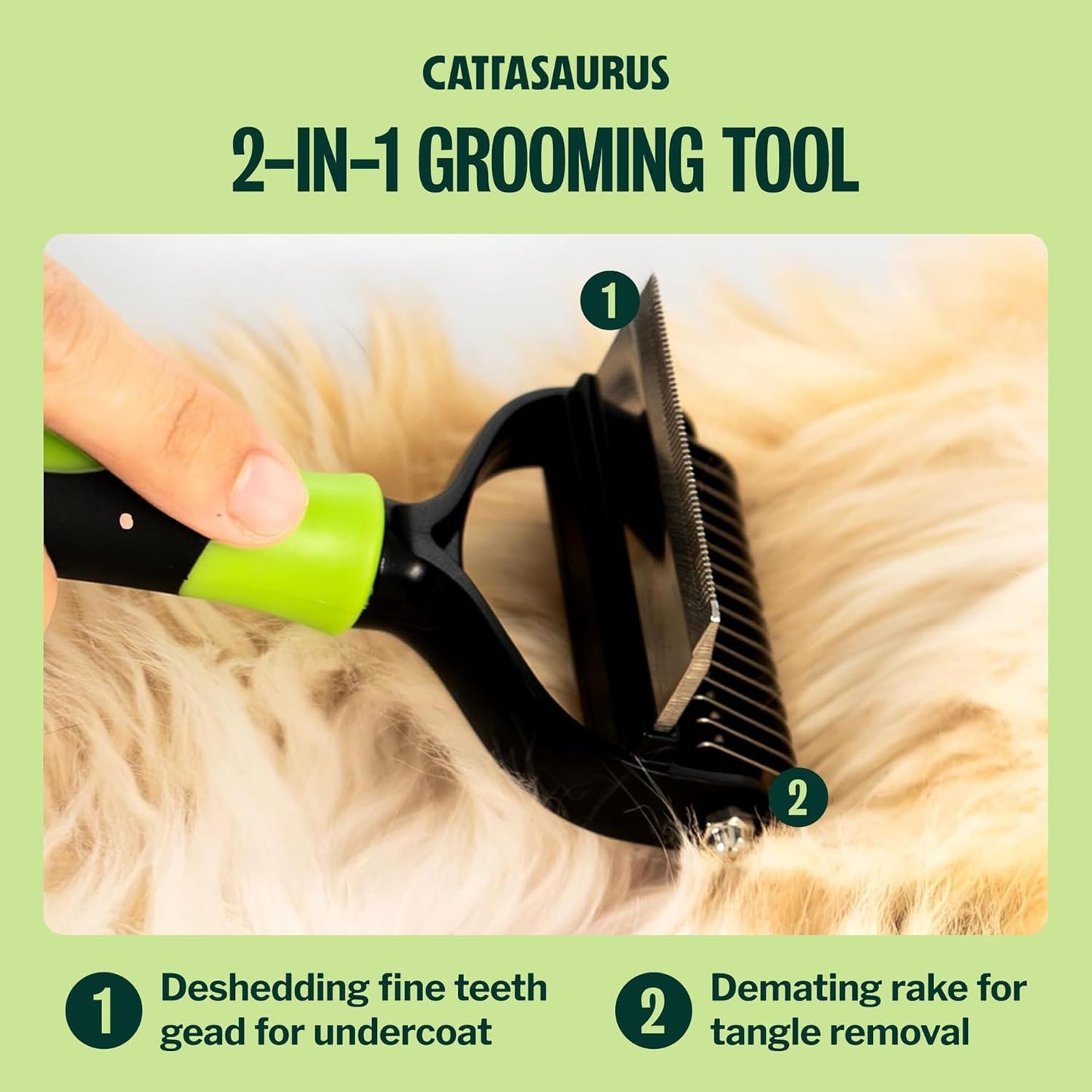 Cattasaurus™ 2-in-1 Dematting Comb