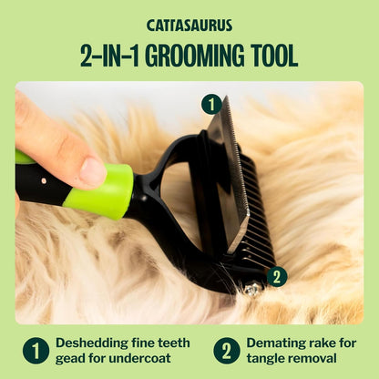 Cattasaurus™ 2-in-1 Dematting Comb