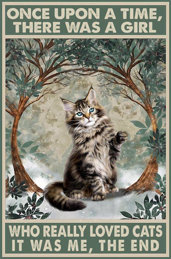 ONCE UPON A TIME, THERE WAS A GIRL WHO REALLY LOVED CATS IT WAS ME - Cat Portrait Canvas Prints, Wall Art