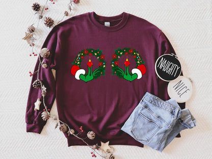 Christmas Boobies Wreath Sweatshirt