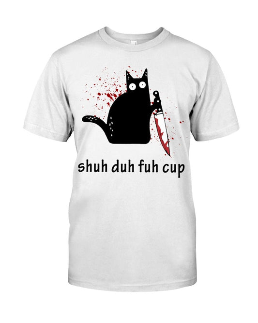 Shuh duh fuh cup black cat shirt