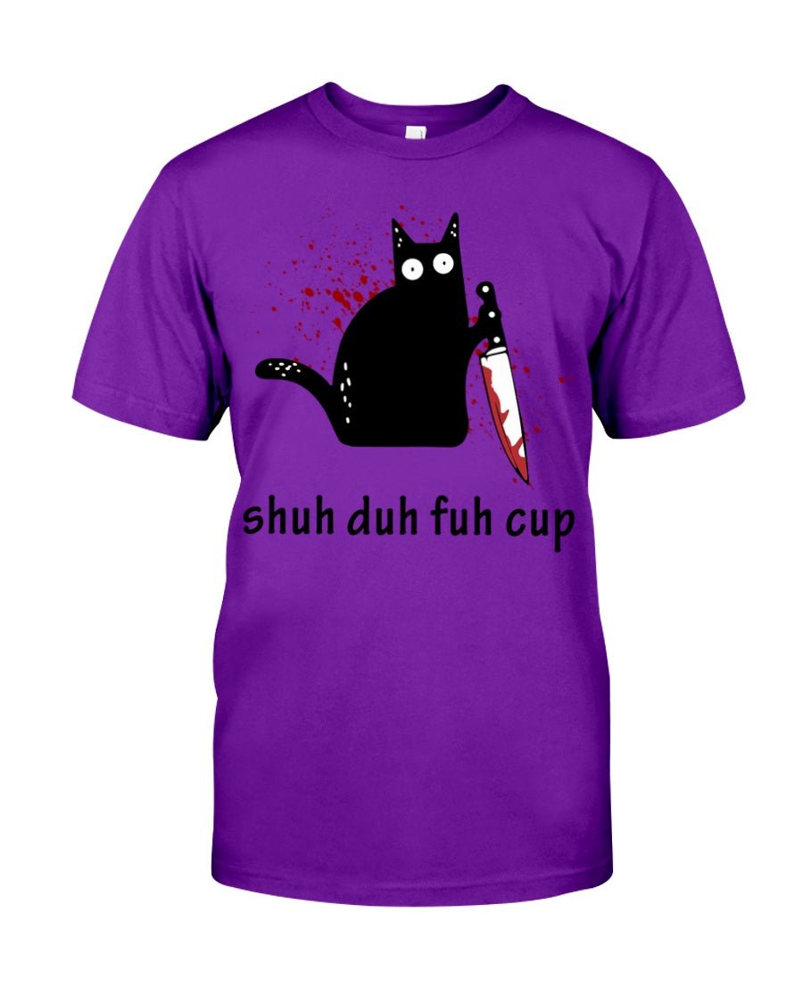 Shuh duh fuh cup black cat shirt