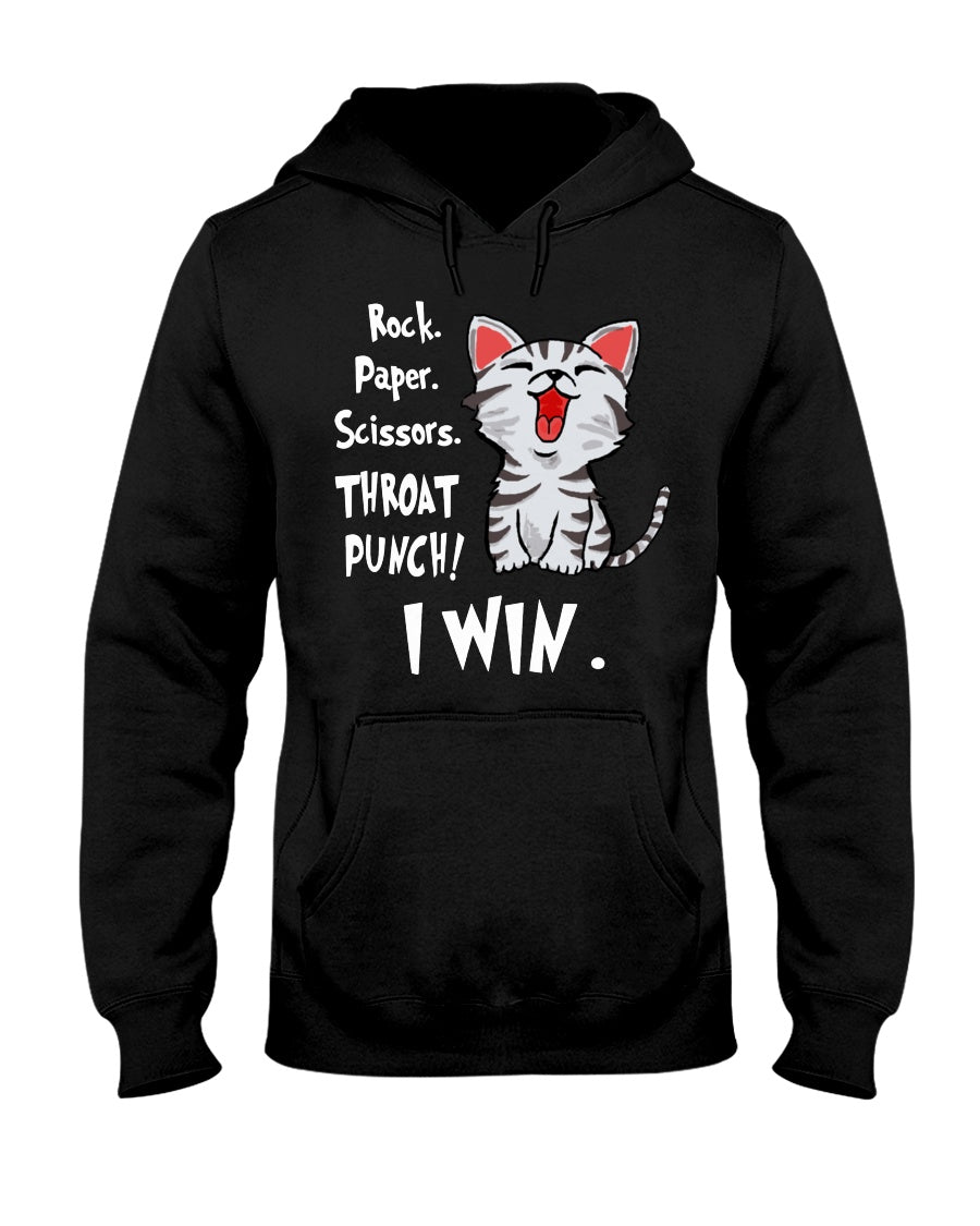 Rock paper scissors throat clearance punch hoodie